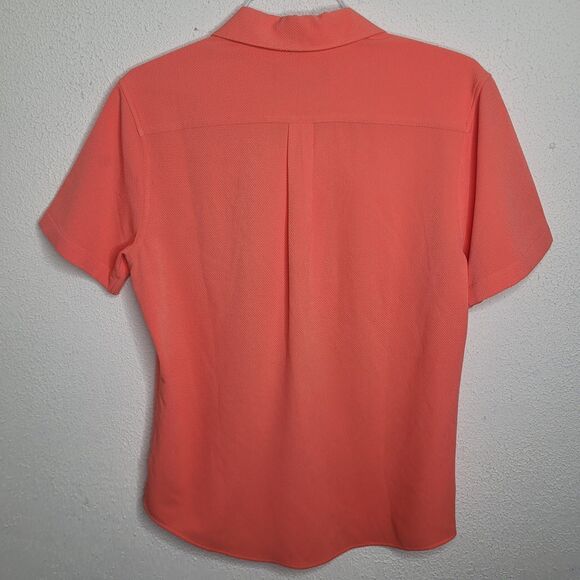 NWOT Mizzen+Main Palmer Camp Shirt Mens M Salmon Peach Linen Blend Stretch Shirt - Picture 4 of 12